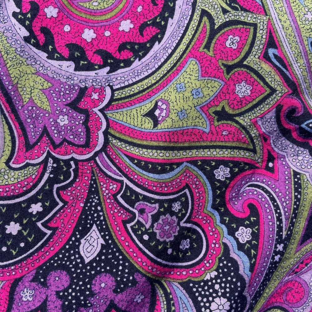 Vintage Groovy Button Up Ornate Pattern Colorful - image 6